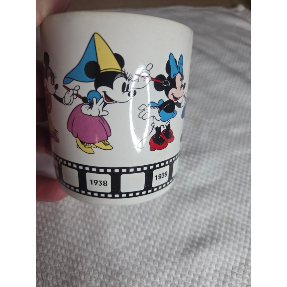 Vintage Disney Applause Minnie Thru The Years Coffee Mug Film Strip 1928-Today